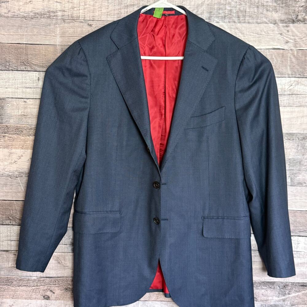 Suitsupply Jort Wool Sport Coat Blazer Mens 46R Blue 2 Button Business Old Money